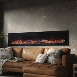 Amantii Symmetry Lumina Built-In Smart Electric Fireplace - 88"