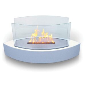 anywhere fireplace lexington 8" white tabletop bio-ethanol fireplace