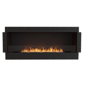 ecosmart fire flex 68ss 76" black single sided ethanol fireplace insert with stainless steel burner by mad design group
