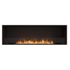 ecosmart fire flex 68ss 76" black single sided ethanol fireplace insert with stainless steel burner by mad design group