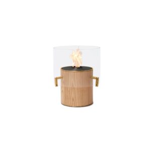 ecosmart fire pillar 3l 19" oak freestanding designer fireplace with black burner by mad design group