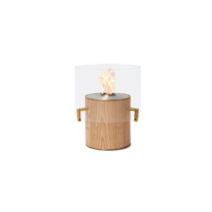 ecosmart fire pillar 3l 19" oak freestanding designer fireplace with stainless steel burner by mad design group