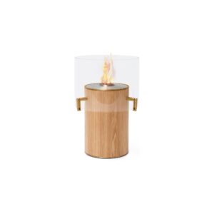 ecosmart fire pillar 3t 24" oak freestanding designer fireplace with stainless steel burner by mad design group