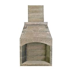 Pre-Engineered Arched Masonry Wood Burning Outdoor Fireplace - 36"