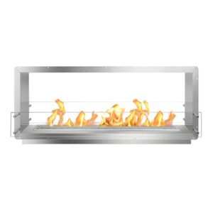 the bio flame 60" firebox double sided built-in ethanol fireplace