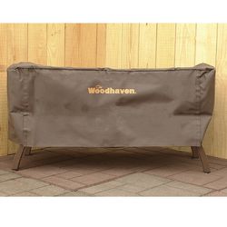 Woodhaven 39" Crescent Firewood Rack Full Cover - Brown