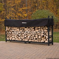 Woodhaven Black Firewood Rack - 8'