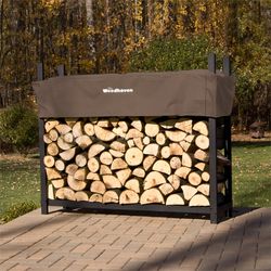 Woodhaven Brown Outdoor Firewood Rack - 5'